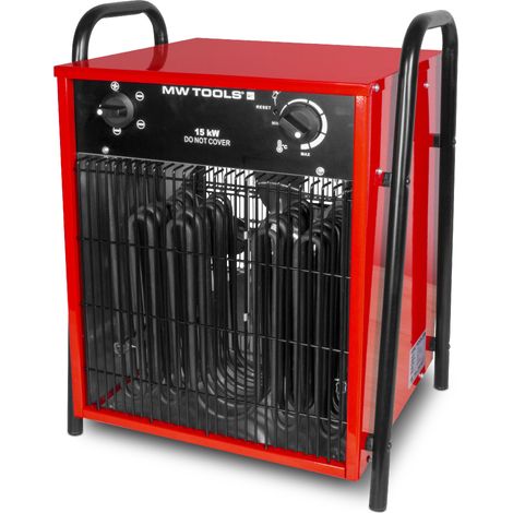 Mw Tools – Chauffage de chantier électrique 15 kW pour espaces jusqu'à 870 m³ – Étanchéité IPX4 – Résistance inox – WEL15 (1/4)