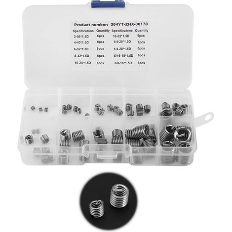 Kit de réparation filetage assortiment manchons en acier inoxydable (1/5)