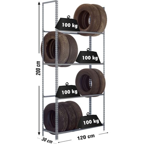 Estantería SIMONRACK Autoclick llantas megaplus 4/300 gris
