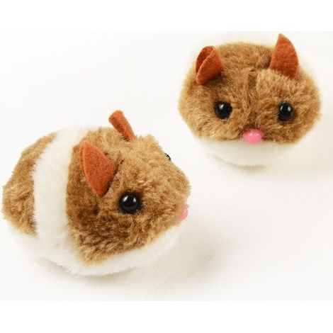 1 interaktives Plüschtier Hamster, sichere mechanische Maus, die sich dreht und ausbüxt, 25,4 cm (1/5)