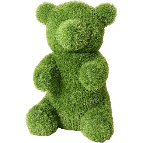 Figura di Erba Artificiale Orso 24x36x36 cm per Decorazione  Ideale per giardino, terrazza e casa