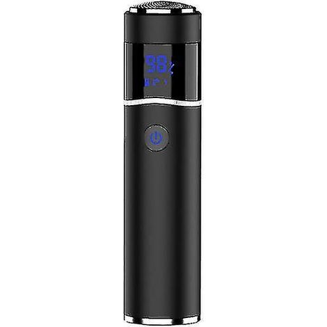 Tragbarer Elektrorasierer für Herren, wasserdicht (IPX7), für trockene und nasse Haut geeignet, wiederaufladbar, Schnellladefunktion – Schwarz