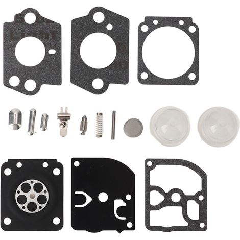 Kit de reparación de carburador para cortacéspedes Stihl HS45, FS38, FS55: 4 juntas de papel, 2 tapas. Materiales de primera calidad.