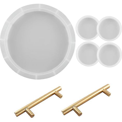 1 Set Er Epoxidharzform, rundes Tablett, Silikatform mit S Home R-Zugang (1/5)