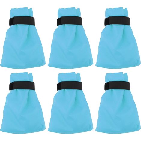 Lot de 6 protège-robinets épais antigel, étanches et résistants au gel, pour robinets extérieurs en hiver (bleu). (1/5)
