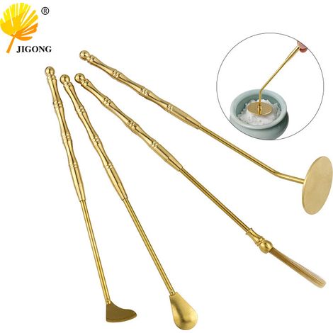 Ensemble brûleur d'encens, brosse à encens, cuillère à encens, pelle à encens, presse à encens, outils pour frotter la poudre d'encens, ensemble d'outils en laiton pour brûler l'encens. (1/5)