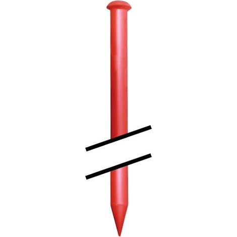 Moncoffrage – Poteau pour clôture métallique peint rouge 1,50 ml – Ø 28 mm – Conditionnement à l'unité – Pour terrains accidentés (1/2)
