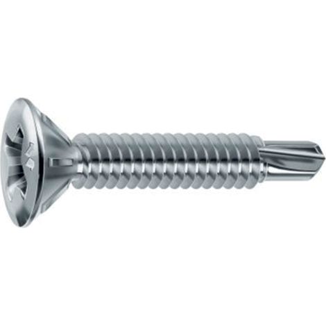MUSTAD Vite Drillex per PVC - Testa svasata ridotta Philips - Ø3,9x13 mm - Confezione da 1000 - Cromatura - SP328A390130C8C