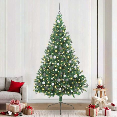 Künstlicher vorbeleuchteter Weihnachtsbaum Grün 240 cm PVC (1/5)