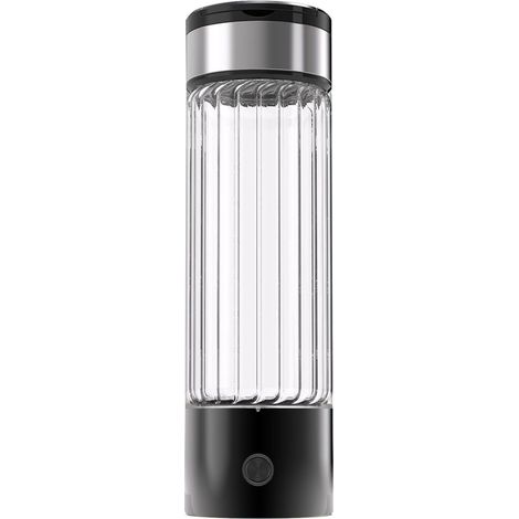 Bouteille d'eau à hydrogène 460 ml, portable, technologie SPE, batterie rechargeable intégrée, noire (1/5)