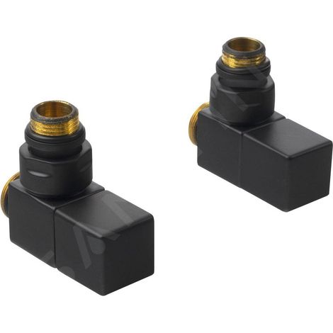Sapho Cube - Kit de raccordement de vannes d'angle manuel, noir mat CP4510BS (1/2)