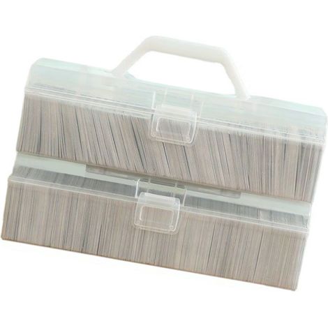 Organizzatore per carte e giochi con coperchio incernierato, scatola portaoggetti trasparente in plastica, grande capacità, per ufficio o casa (1/5)