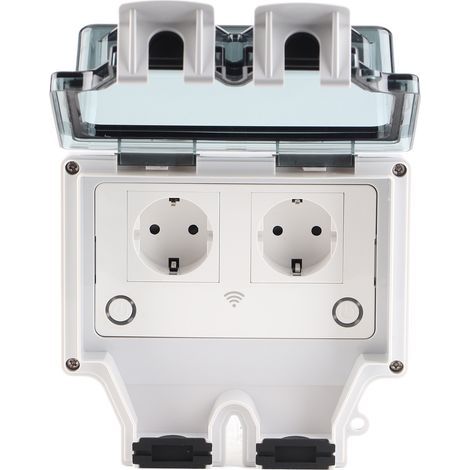 Doppelte wasserdichte Steckdose, versenkter französischer Standardstecker, SNW-2SR, AC110-250V/16A für Küche, Bad, Garten (1/5)