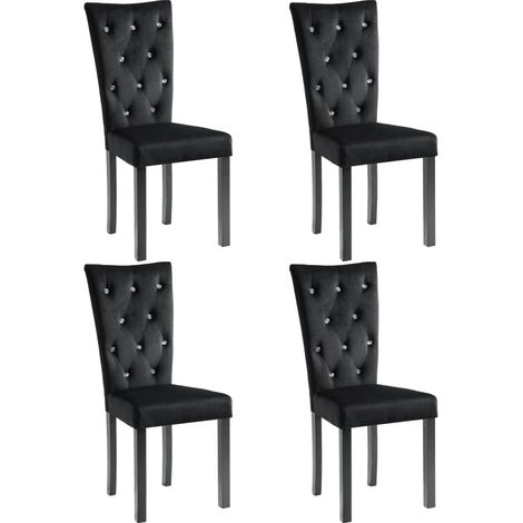 Maison Exclusive - Sillas de comedor 4 unidades terciopelo negro (1/5)