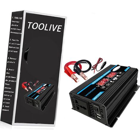 12V auf 220V Sinus-Wechselrichter, 4000W Sinus-Netzteil mit Fernbedienung und zwei AC-Steckdosen für Wohnmobil, Auto und LKW (1/4)