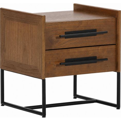 Table de chevet bois et métal - Brun et noir (1/5)