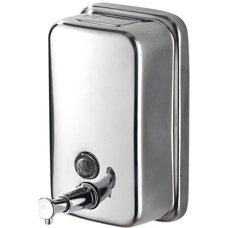 Dispenser di sapone liquido a parete da 800 ml per bagno e cucina, in acciaio inox lucido -Crezuo