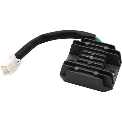 Ecleanfy - Régulateur-redresseur de tension 12 V avec 4 câbles pour quad, moto tout-terrain, kart, cyclomoteur et scooter GY6 125 cc et 150 cc. (1/5)