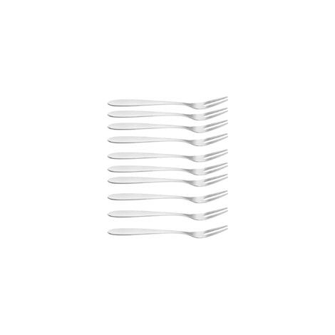 Forchette in acciaio inox, forchette a chiocciola, forchette da antipasto a 2 rebbi per feste e viaggi (10 pezzi) - Crezuo