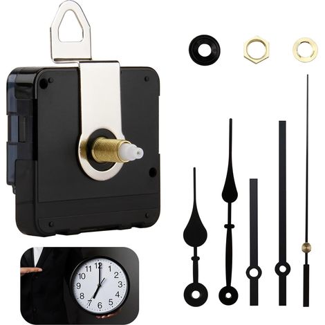 Meccanismo nero, meccanismo silenzioso, pendolo elettrico a 5 lancette, strumento fai-da-te per la riparazione di orologi, radio e orologi da parete.