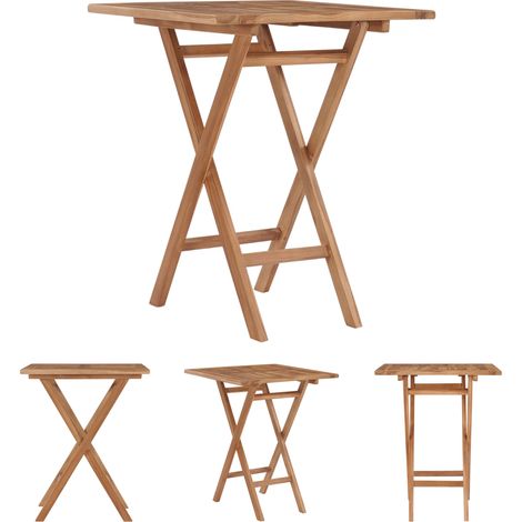 Klappbarer Gartentisch 60×60×75 cm Teak Massivholz