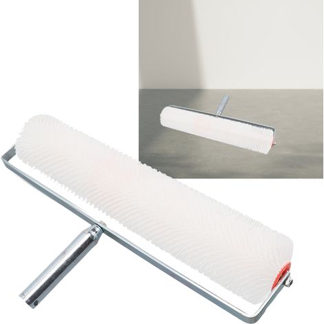 Rouleau de dégazage autonivelant à aiguilles de 28 mm de longueur, outil de construction pour ciment époxy, rouleau de dégazage à aiguilles grossières rond pour revêtements de sol en PVC. (1/5)