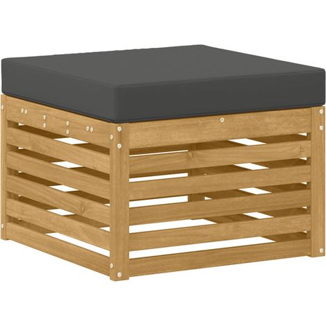 Outdoor Footstool Solid Acacia Wood White vidaXL