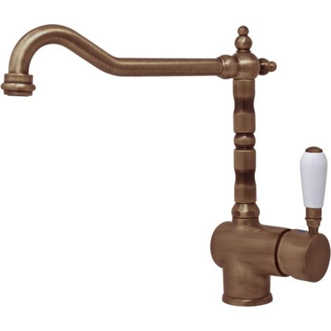 Elleci Rio. Tipo di beccuccio: Estraibile, Colore del prodotto: Rame, Controllo del flusso d'acqua: Leva sanitaria. Altezza sopra la superficie di fissaggio (max): 29 cm, Distanza tra fo... - MIKRIORA (1/2)