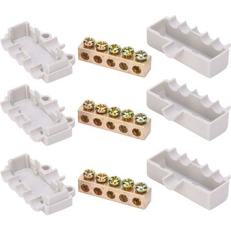 4 Stück Hochleistungs-Hauptverteiler T-förmiger Verdrahtungsklemmenblock Industriestecker 400V 60A (1 Eingang 4 Ausgänge (ZK-506)) (1/5)
