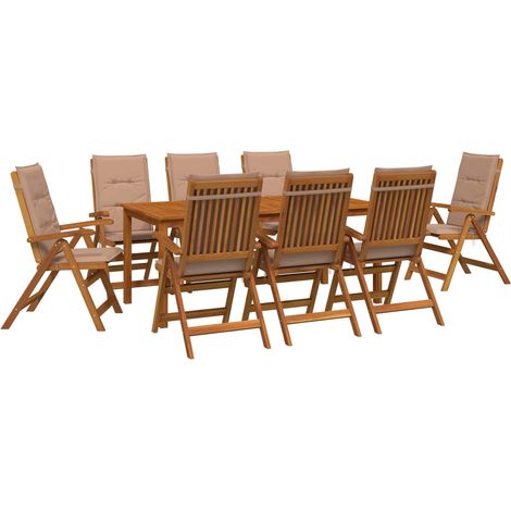 Garden Dining Set 8-Seaters Natural Solid Acacia Wood vidaXL (1/5)