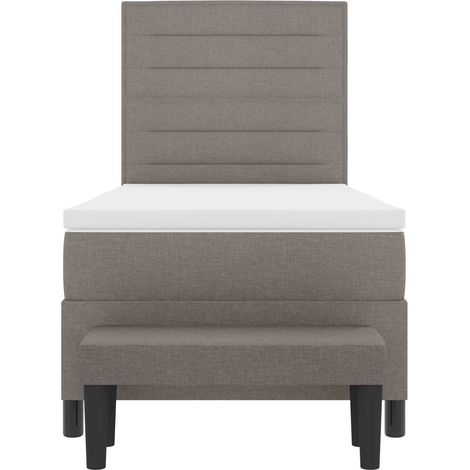 Maison Exclusive - Lit Ă ressorts avec tĂȘte de lit Taupe 90 x 190 cm tissu (1/5)