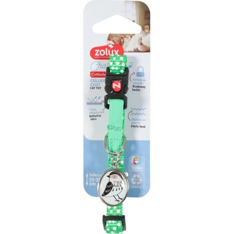 Collier pour chat ZOLUX avec pendentif en forme d'oiseau CHATOUILLE vert (1/3)