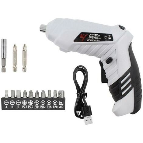 Tournevis électrique , Kit de perceuse, tournevis Rechargeable au lithium-ion, 16 pièces (1/2)