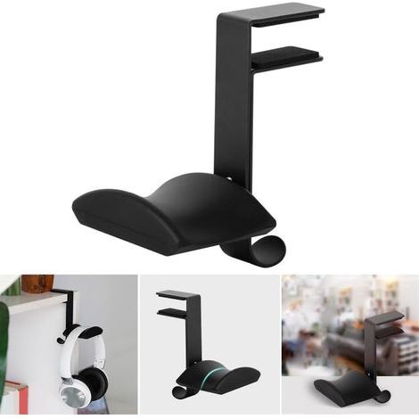 Headset-Ständer mit höhenverstellbarer Klemme – Für PC-Gaming-Headsets – 1 Stück (schwarz) (1/5)