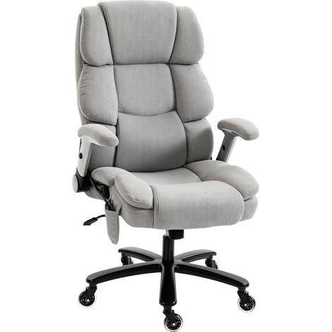 CHICFURN Sedia da ufficio ergonomica 82x70x122 cm metallo grigio chiaro con supporto lombare (1/5)