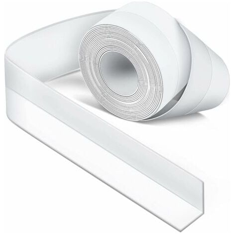 Joint de salle de bain en silicone blanc, joint de baignoire, ruban d'étanchéité, anti-moisissure et étanche, ruban souple pour cuisine (1/5)