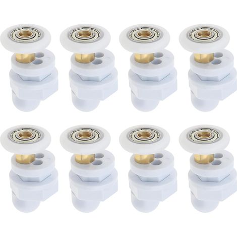 8 Stück 23 mm Badezimmer-Duschtürrollen, Glasschiebetürscheiben, ultra-leise Ersatzräder, Räder mit 23 mm Durchmesser für Duschtür, Dampfbad