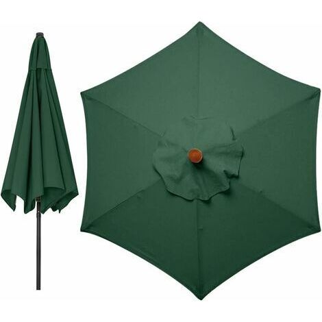 LaBlanc - Housses de rechange pour parasol 3 mètres 6 bras Parasol de rechange pour auvent de jardin Housse de rechange pour parasol, auvent uniquement (vert) (1/5)