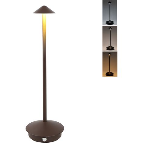 Lampe de table LED sans fil, lampe de bureau rechargeable à intensité variable, lumière d'ambiance tactile, 3 températures de couleur (1/5)