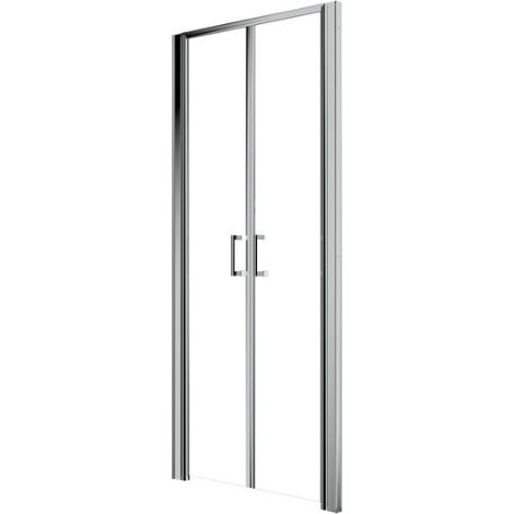 Porta Doccia 90 cm Apertura a Saloon H190 Cristallo Trasparente