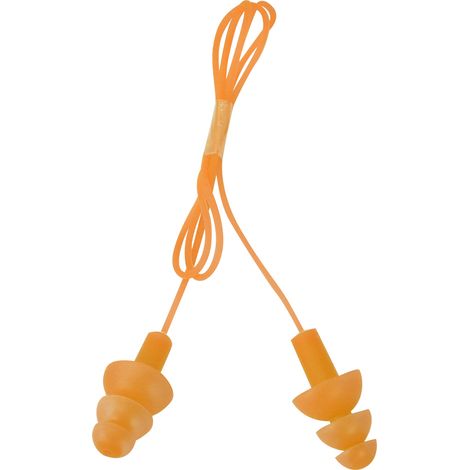 Bouchons d'Oreilles de Natation Anti-Bruit en Silicone Souple Étanche avec Cordon (Orange) (1/5)