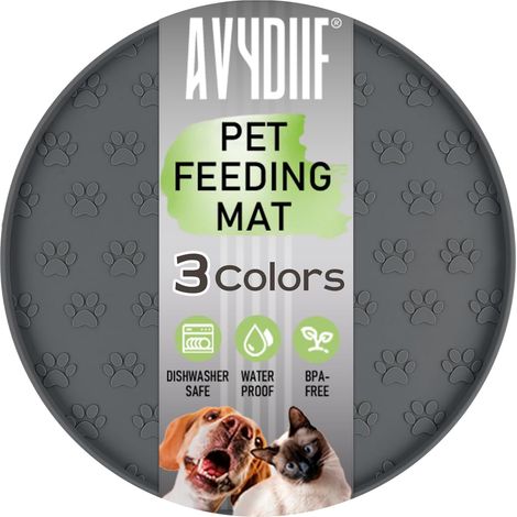 Tapis d'alimentation pour animal de compagnie, sets de table imperméables et antidérapants en silicone pour gamelle de chien et chat, bord surélevé pour éviter les déversements sur le sol (1/5)