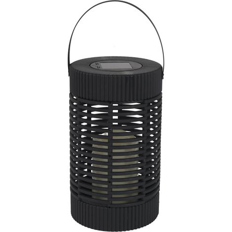 Lanterne Solaire "Bougie LED" 23cm Noir