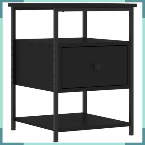 826024 Tables de chevet 2 pcs noir 40x42x56 cm bois d’ingénierie (1/5)