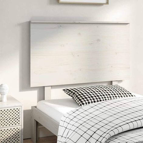 vidaXL Cabecero de cama madera maciza de pino blanco 94x6x82,5 cm (1/5)