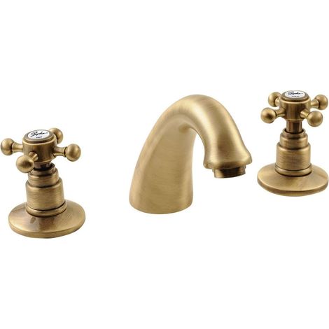 Sapho Reitano Rubinetteria Antea - Grifo de lavabo con desagüe, montaje de 3 orificios, bronce 3026 (1/2)