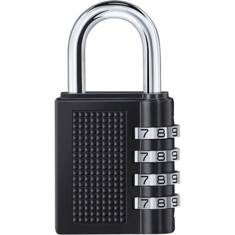 1 Cadenas à combinaison,4 chiffres,zinc et acier,réarmable,gymnase école portail garage (1/4)
