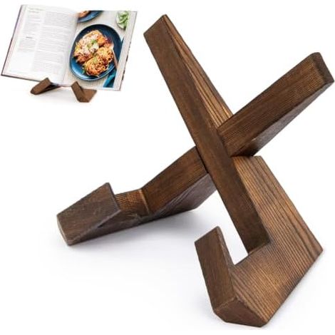 Kochbuchhalter, Buchständer en bois, Buchhalter, Rezepthalter pour cuisine, Buchaufsteller, Buch support, Vintage (1/5)