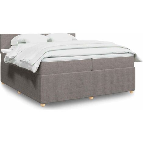 Boxspringbett mit Matratze Taupe 200x200 cm Stoff