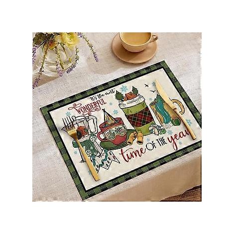 2024 Neue dekorative Tischsets mit Cartoon-Print, isolierte Tischunterlage, schlichtes und vielseitiges Western-Tischset (CDX2-5)